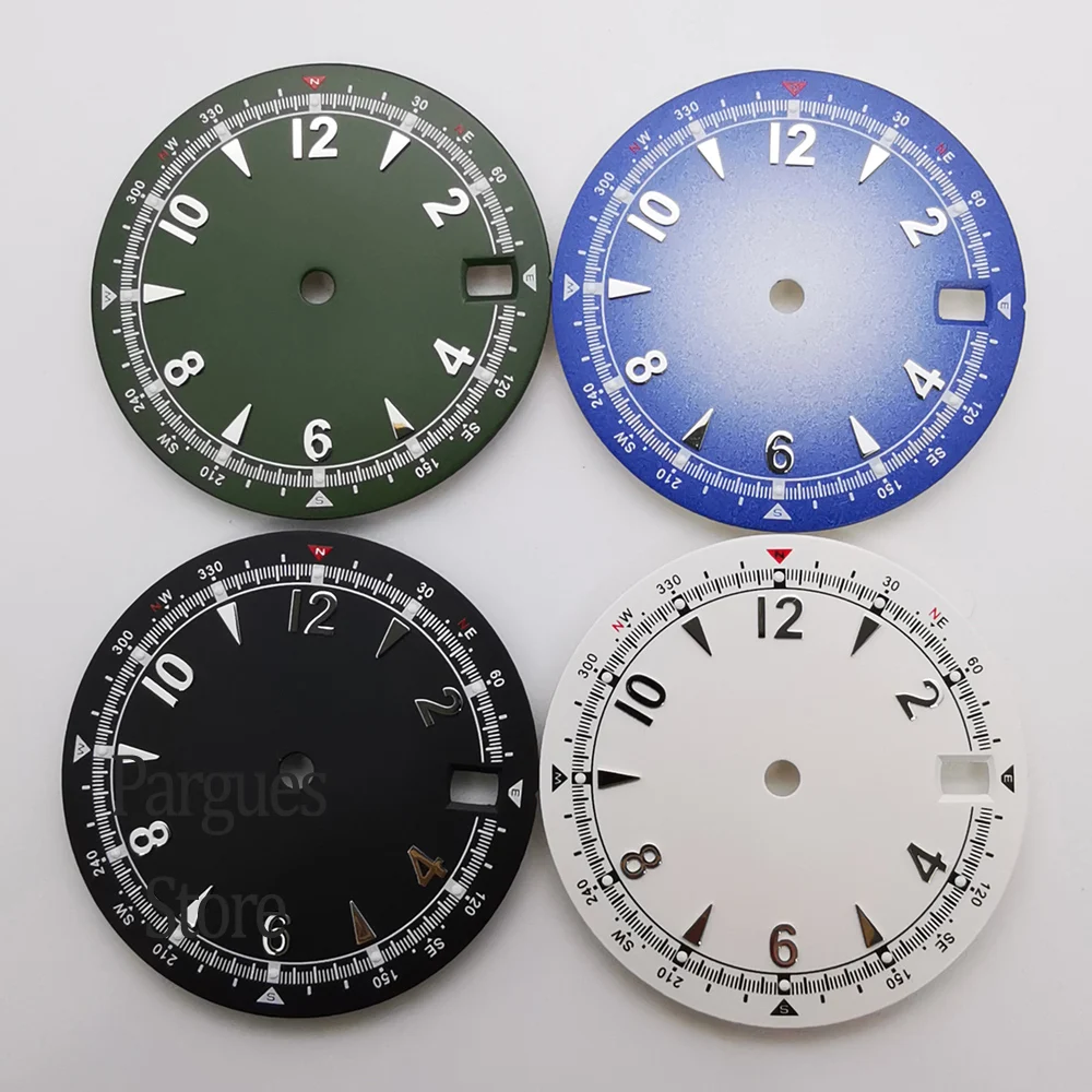 Green Luminous Arabic Pilot Alpinist Watch Dial