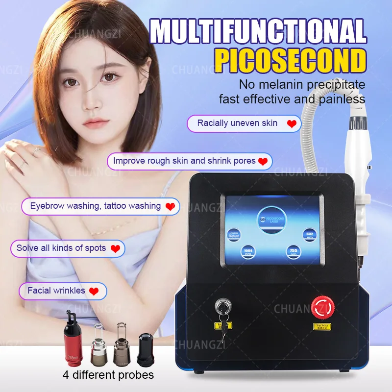 Scar Remover Q Switched Nd Yag Picosecond Laser Eyebrows Tattoo Painless Hair Removal Laser Tattoo Removal Machine