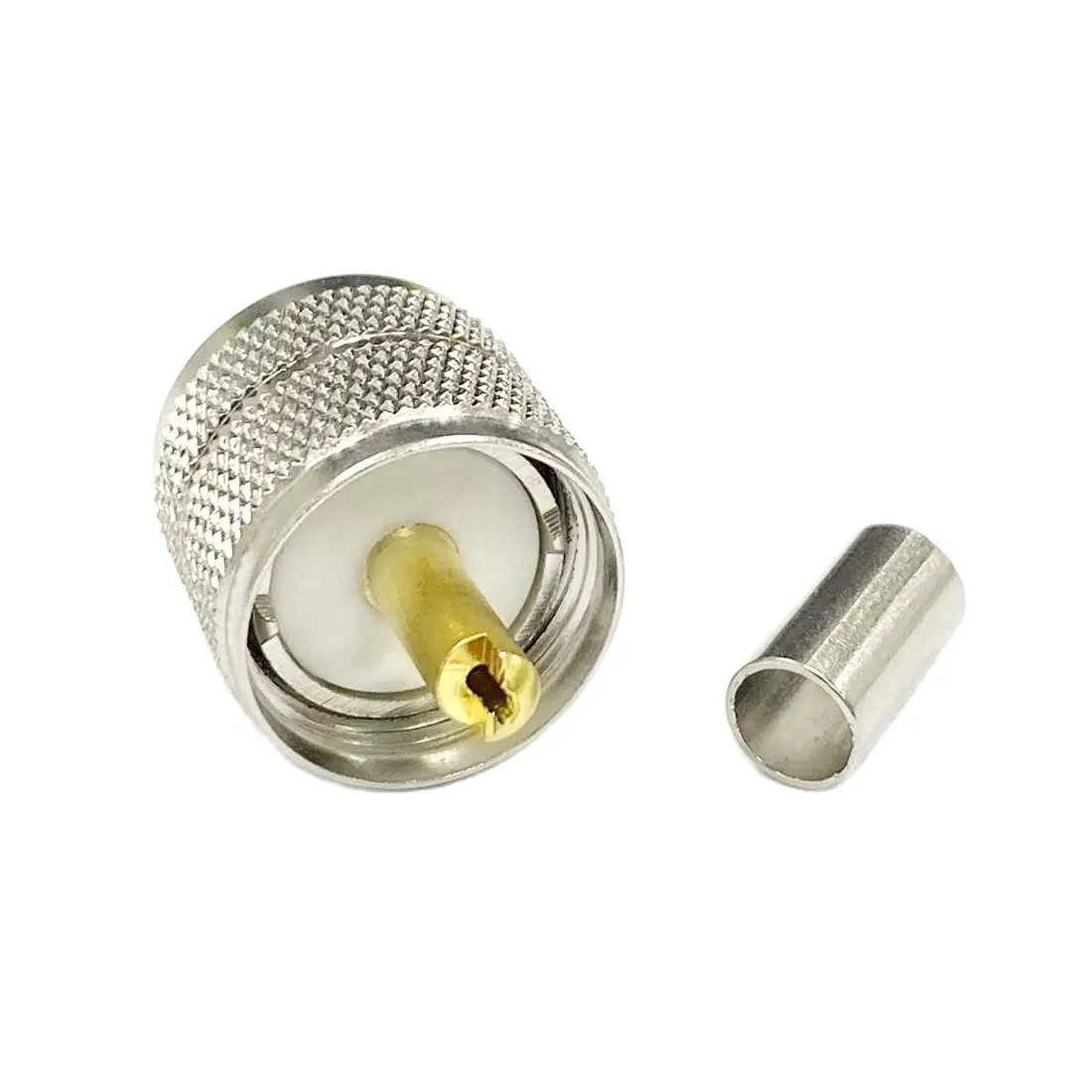 1pc  UHF  Male Plug  RF Coax Convertor Connector  Crimp  RG58 RG142 RG400 LMR195 Cable Straight   Nickelplated  NEW Wholesale 1pc rp tnc male plug rf coax convertor connector crimp for rg58 rg142 lmr195 cable straight nickelplated new wholesale