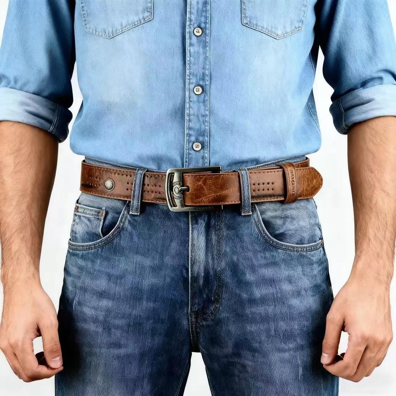 Neue männer Casual Gürtel Hohl Niet Breiten PU Leder Gürtel Für Neue Mode Strap Männlich Hohe Qualität Jeans Gürtel punk Stil – Detail 1