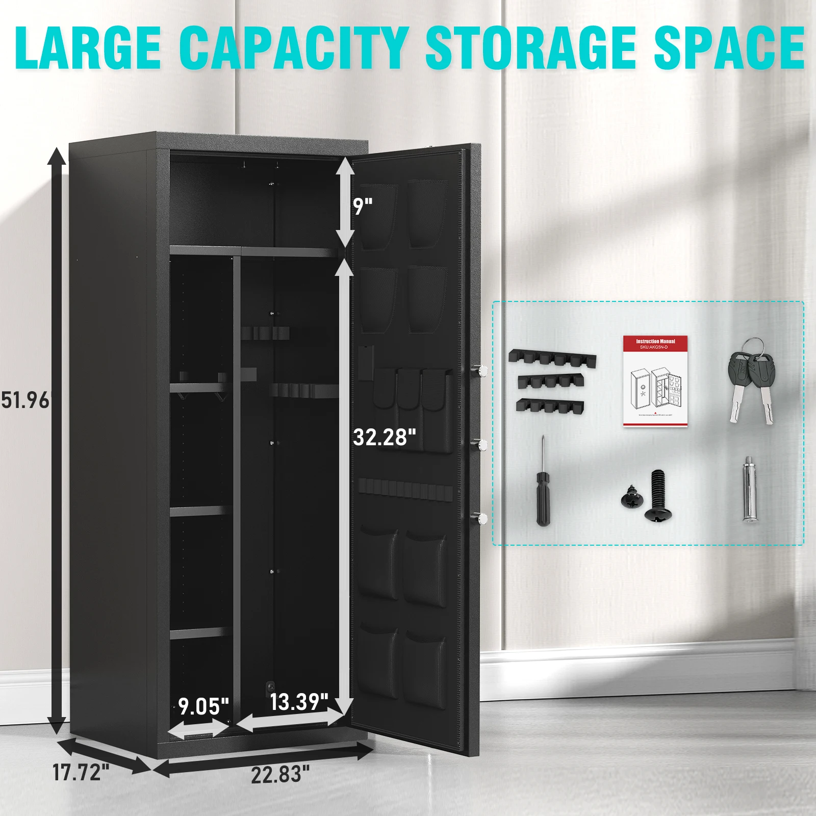 Large Unassembled Gun Safe with Mute Function