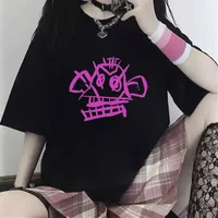 Jinx Arcane Monkey T Shirt Anime Cosplay Tees Women Men Unisex Grunge Aesthetic Short Sleeve 100% Cotton Print Summer Streetwear 2