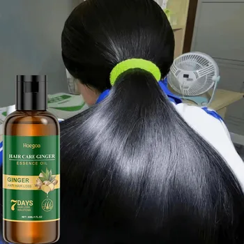 Siero per la crescita dei capelli allo zenzero 7 giorni Olio essenziale per la ricrescita rapida Anti caduta dei capelli Prevenire i capelli secchi, crespi, danneggiati, prodotti per la cura della riparazione