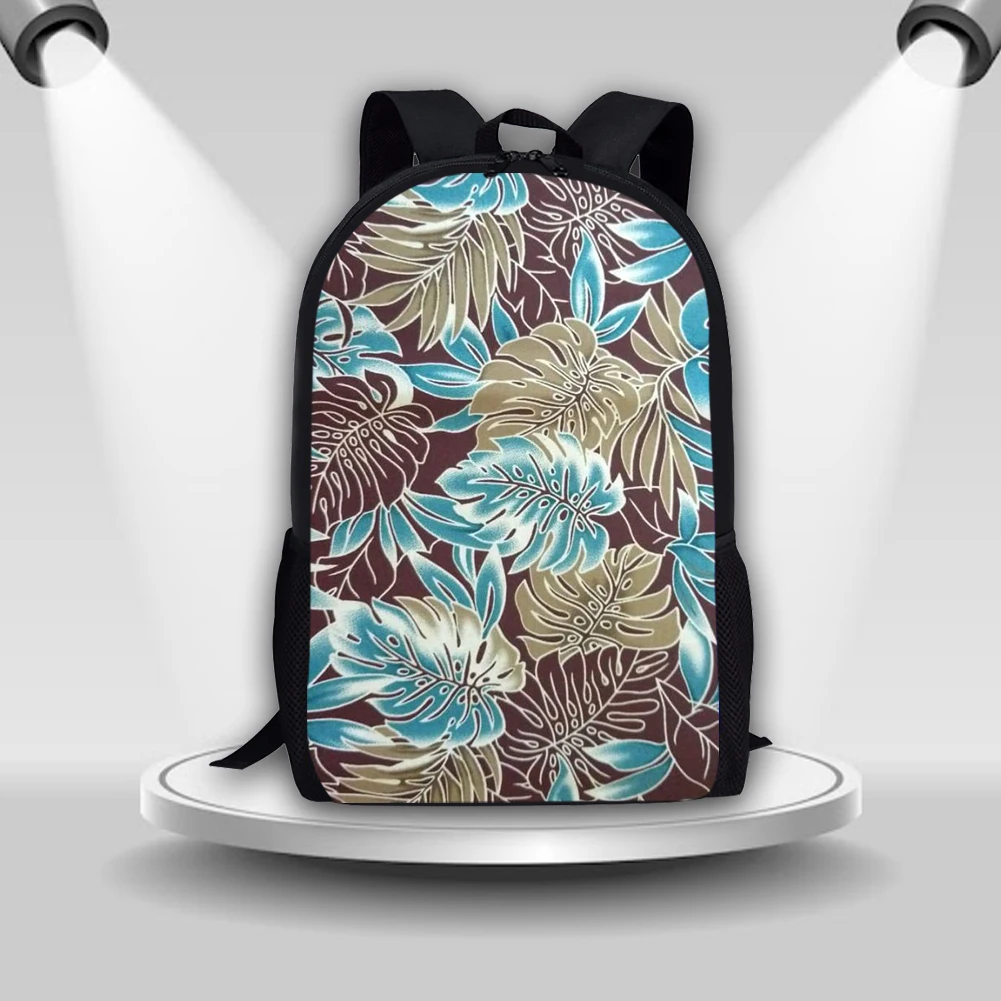 

Coloranimal Polynesia Style Monstera Fashionable Leaf Print Women's Large Capacity Travel Light Backpack Picnic Bag School Bags