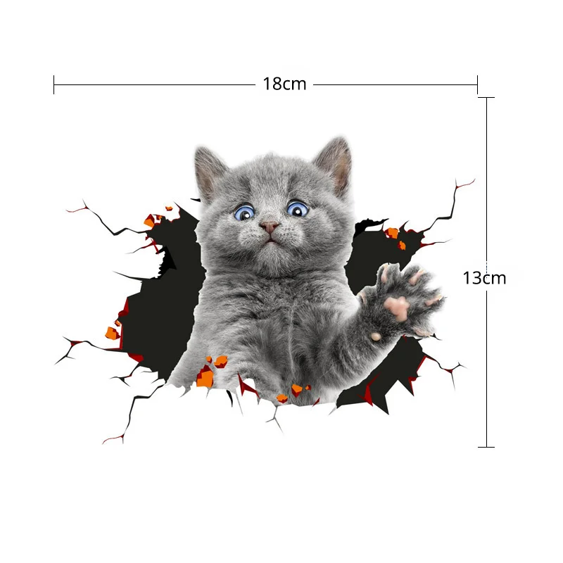 3D Simulation of Cute Cats Peeking Peering Car Sticker Creative Funny Vinyl Decal Sticker Waterproof Car Decoration Accessories