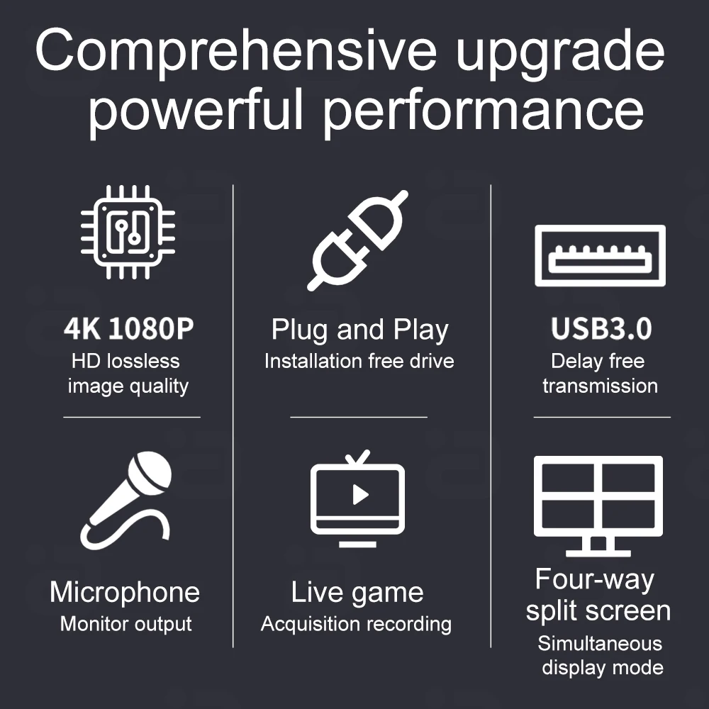 Ayino-cartão de Captura de Vídeo com Controle Remoto Usb 3.0 em Out Switcher Separador de Áudio Gravador de Mic Jogos pc Vg600 Hdmi2.0 - Imagem 3