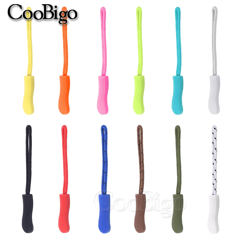 50pcs Slider Zipper Pull Handle Zip Puller Cord Fasteners Closures Strap for Wallet Bag Sewing and Haberdashery Accessories
