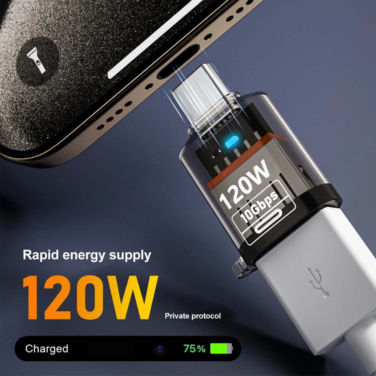120W USB 3.2 OTG 어댑터 (여성-타입 C 남성) 고속 충전 케이블 어댑터 (아이폰, 삼성, 노트북, PC용) - USB-C 연결
