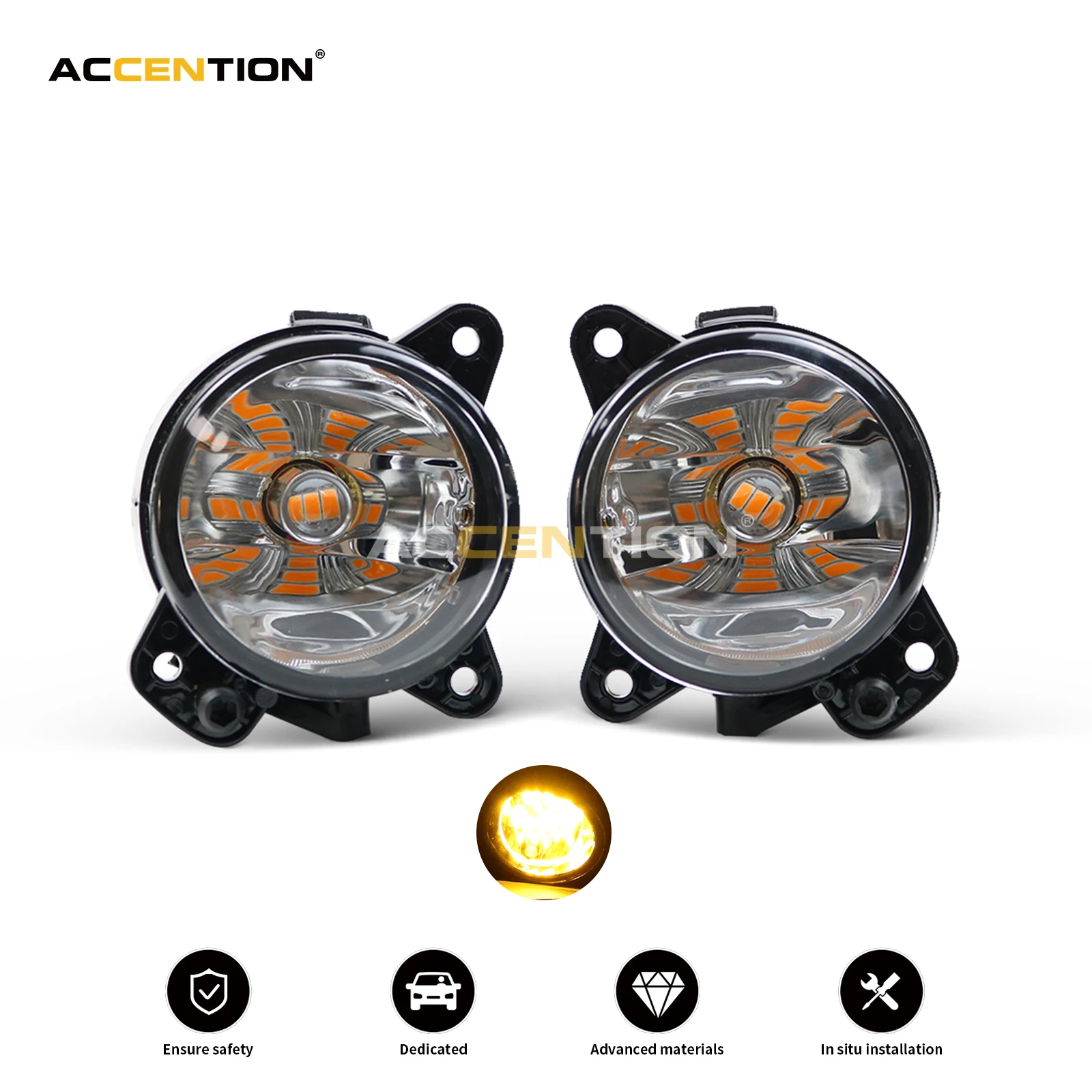 

Car Yellow LED Light For VW Transporter T5 Multivan 2003 2004 2005 2006 2007 2008 2009 2010 Front LED Fog Light Fog Lamp