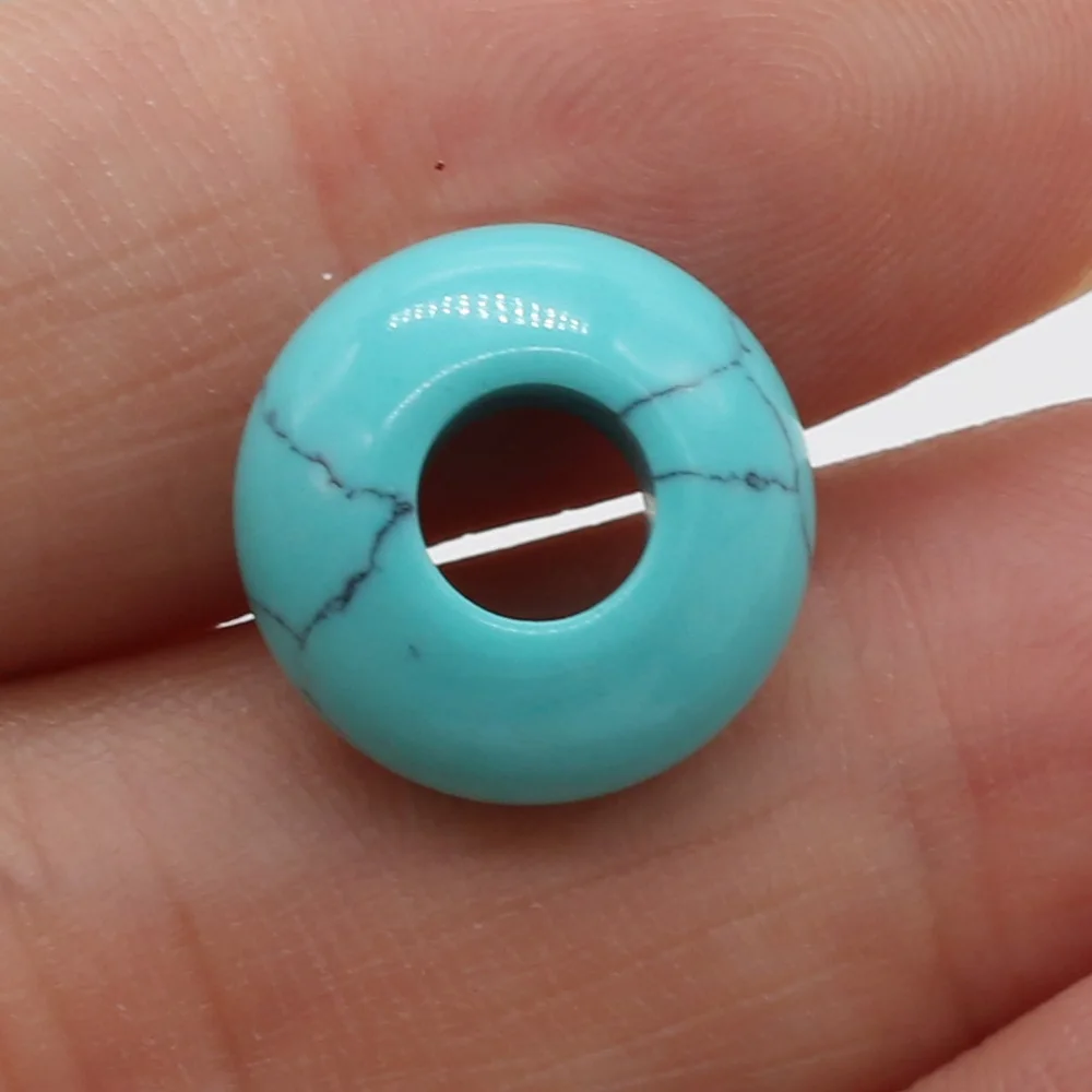 Naturstein Lose Perlen Abacus Form Große Loch Charms lose Perle Größe 7x14mm für Schmuck Halskette, Die loch 6mm – Detail 10