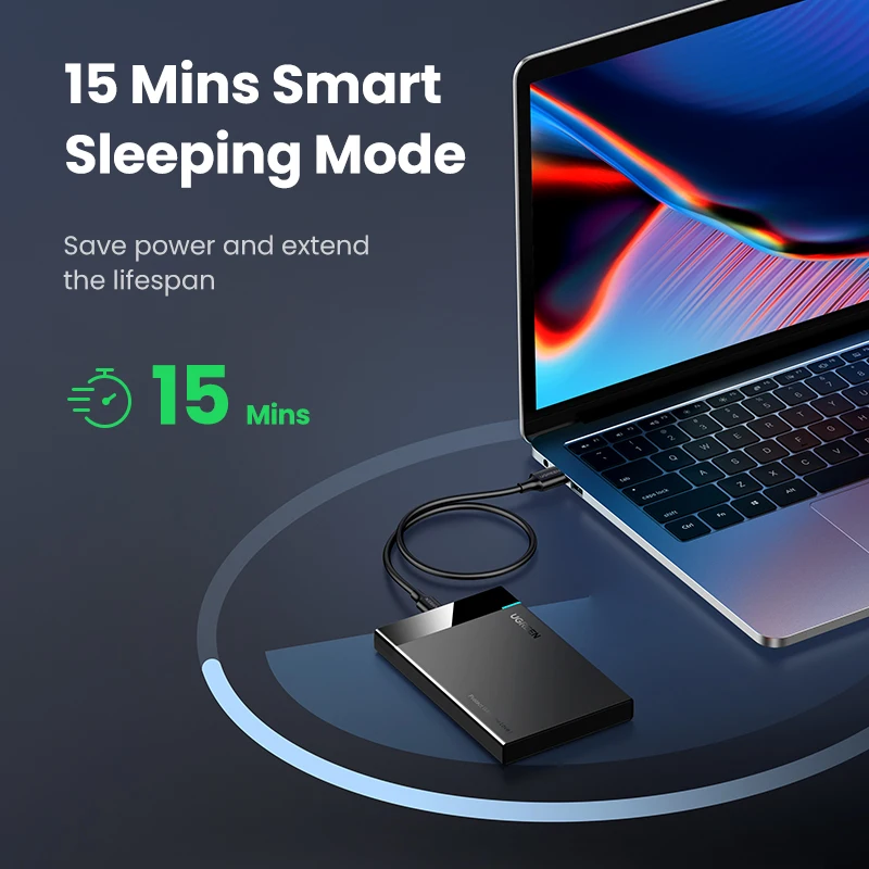 UGREEN HDD Case 2.5" Hard Drive Enclosure USB Type C SATA 5Gbps for SSD HDD 9.5 7mm External Hard Drive Disk Case Support UASP