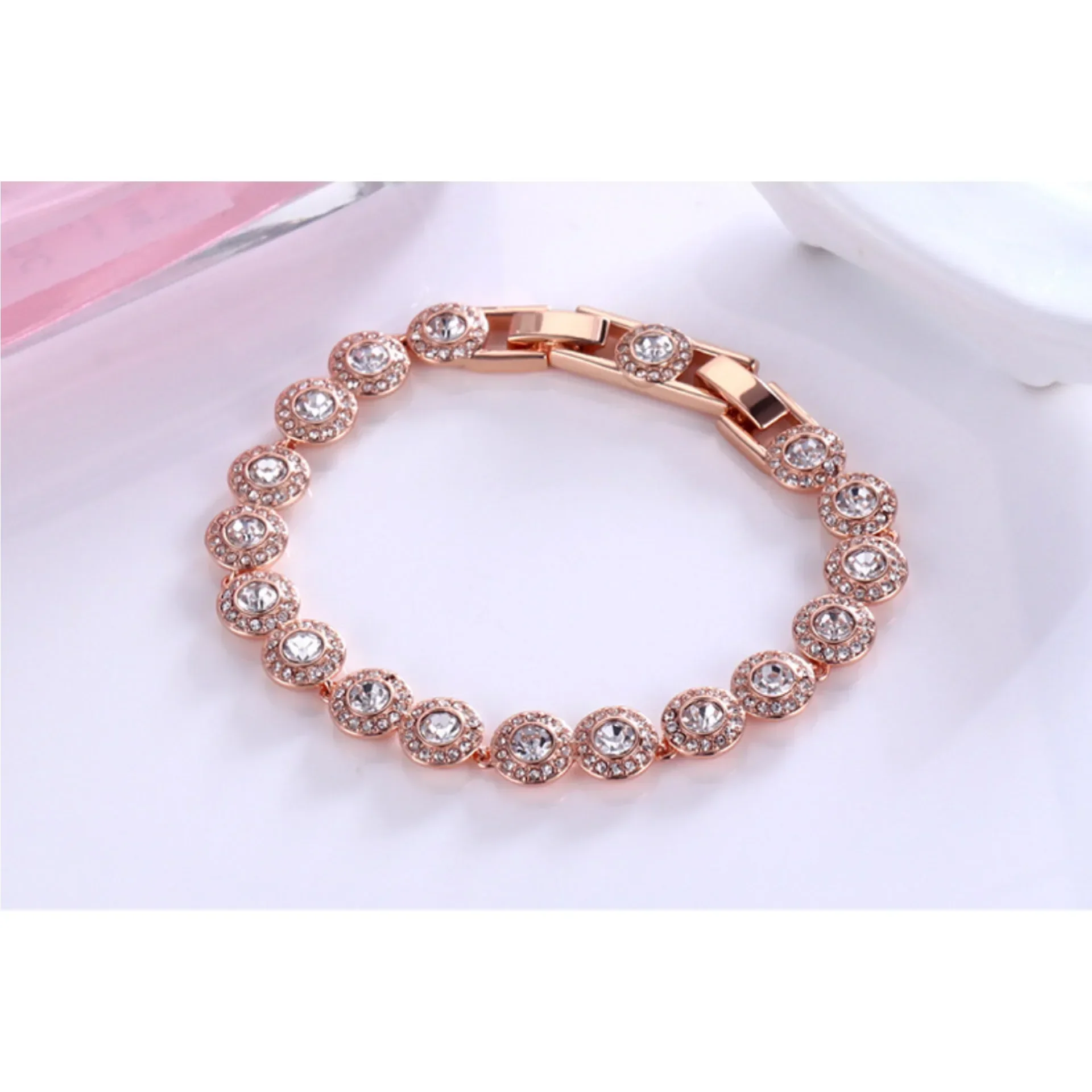 2025 New Original High Jewelry Set Fine Charm Bracelet Earrings Matching Perfect Crystal Necklace for Women Wedding Gift 4
