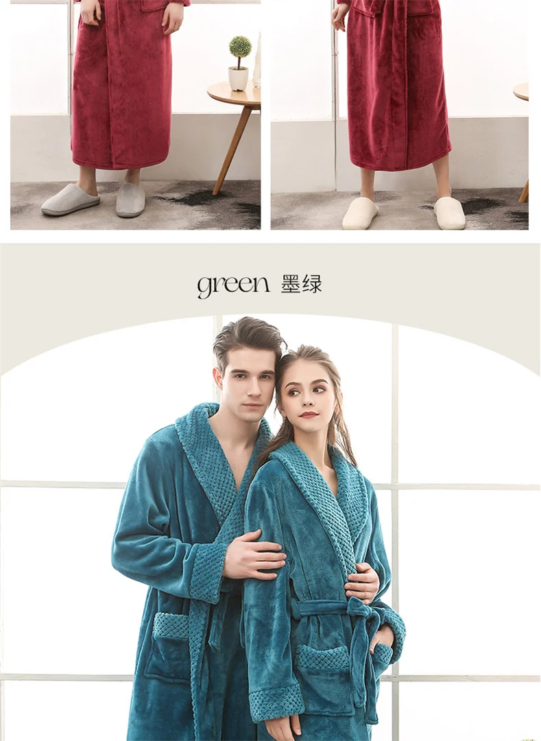 Plush Flannel Bathrobe for Women Long, Warm, Winter Night Robe 51