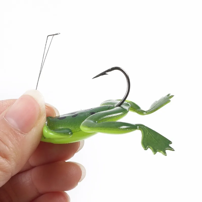 Langsam sinkender Thunderfrog-Weichköder zum Süßwasserangeln (mit Einzelhaken), weiches Köder-Set für Feldangeln, Angelprodukte