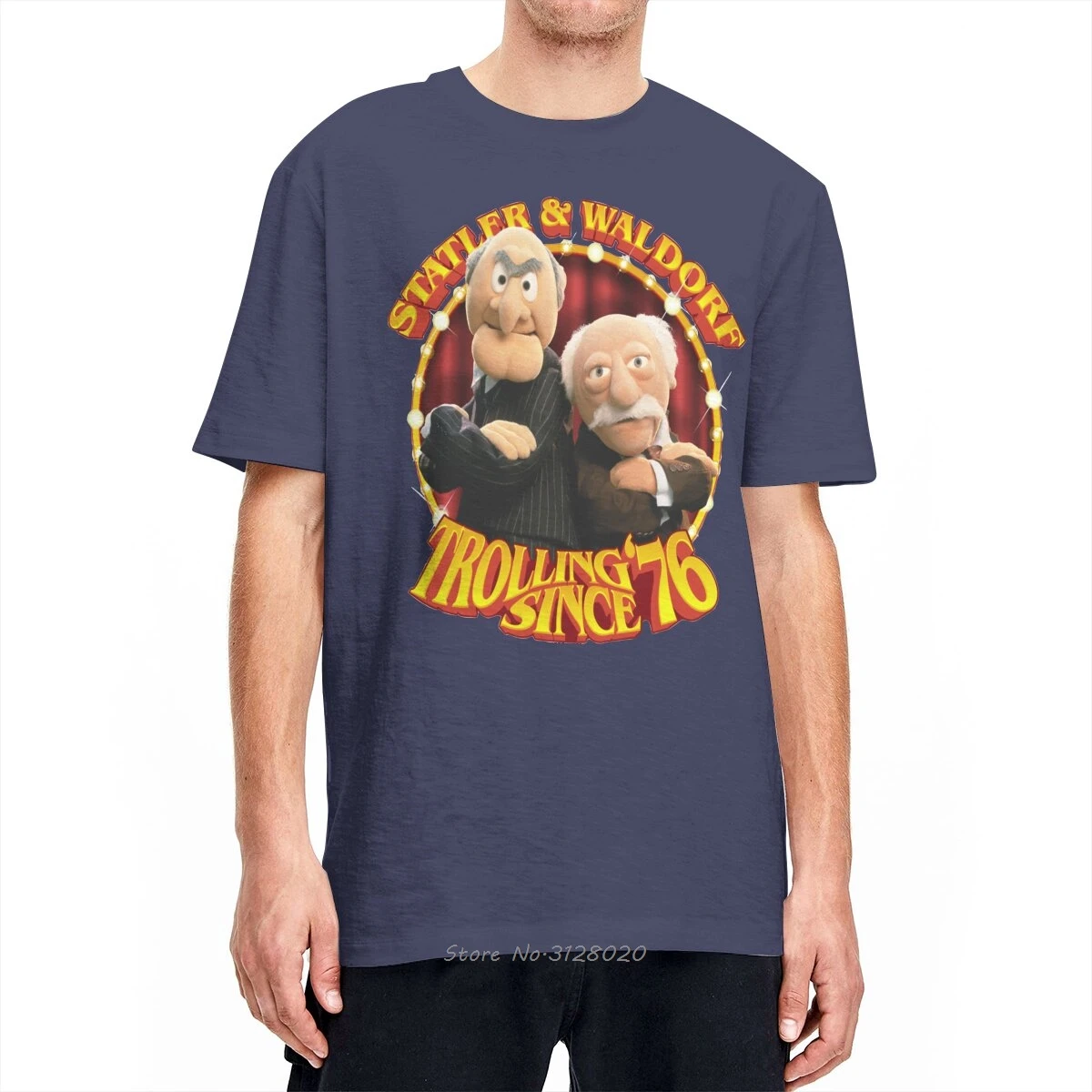 Trolling 76 Seit Statler Und Waldorf Muppet Zeigen T-shirt Männer Baumwolle Casual T-shirt Mode Fitness Kurzarm T Shirt Tops – Detail 7