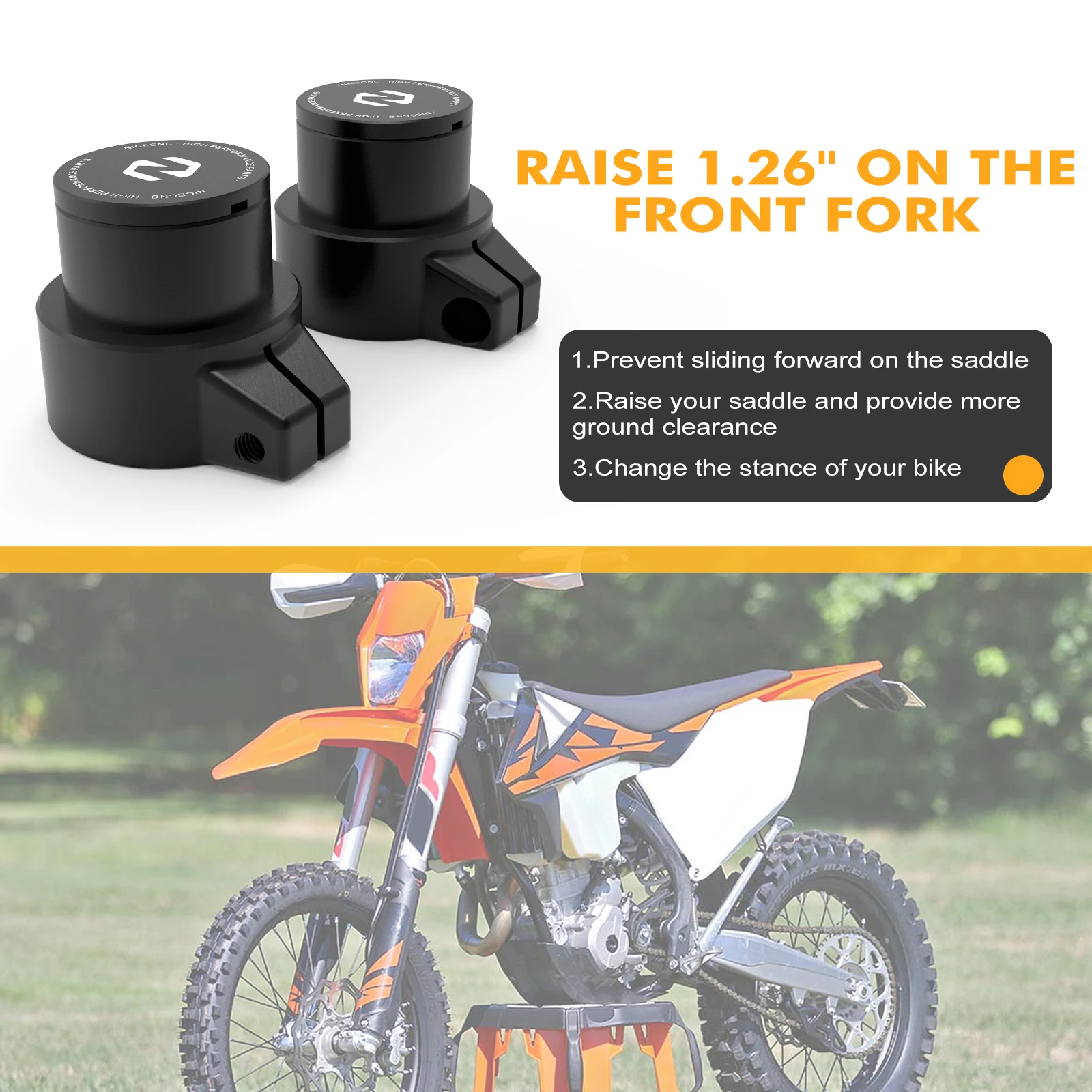 Motorcycle Fork Extender Raise 1.26 Inch Aluminum For KTM 390 Adv motorcycle fork extender