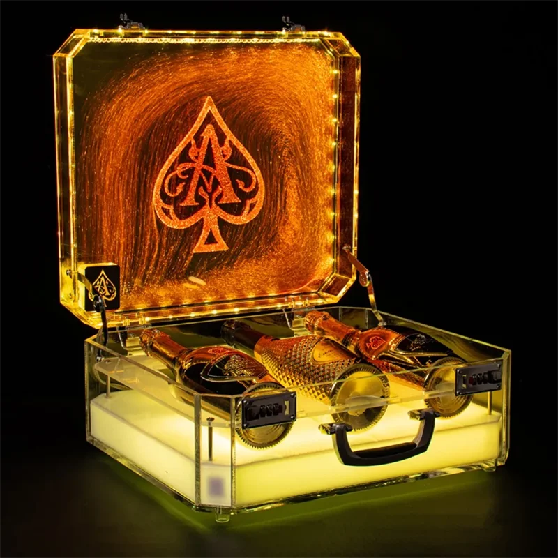 New Ace of Spade LED Luminous Champagne Glorifier Display Case GlowBar Rechargeable Bottle Presenter For NightClub Party Lounge