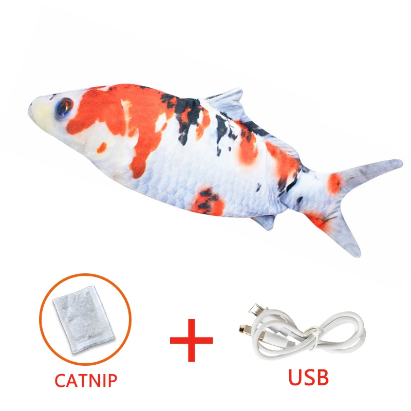 Pet Soft Electronic Fish Shape Cat Toy Electric USB Charging Simulation Fish Toys Funny Cat Chewing Playing Supplies Dropshiping 