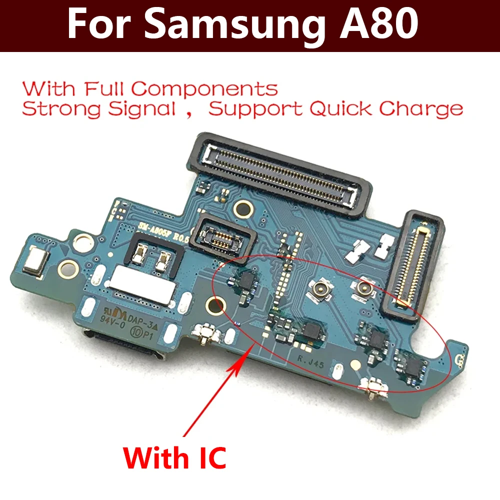 

Новая плата зарядного устройства PCB Flex для Samsung A80 A805F USB порт соединитель док-станция зарядный ленточный кабель