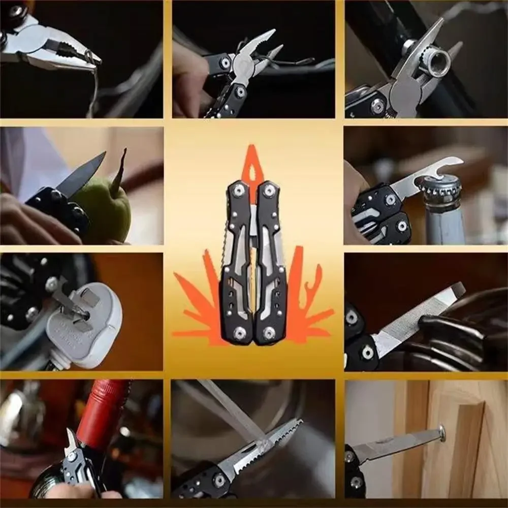 Survival tool Outdoor multitool camping portable stainless steel EDC folding multifunction tools emergency survival knife pliers
