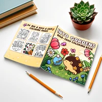 Into Gardens Bold & Easy Coloring Book Featuring Plants, Flowers, and Cute Animals for Adults and Teens Graffiti Painting Book 2