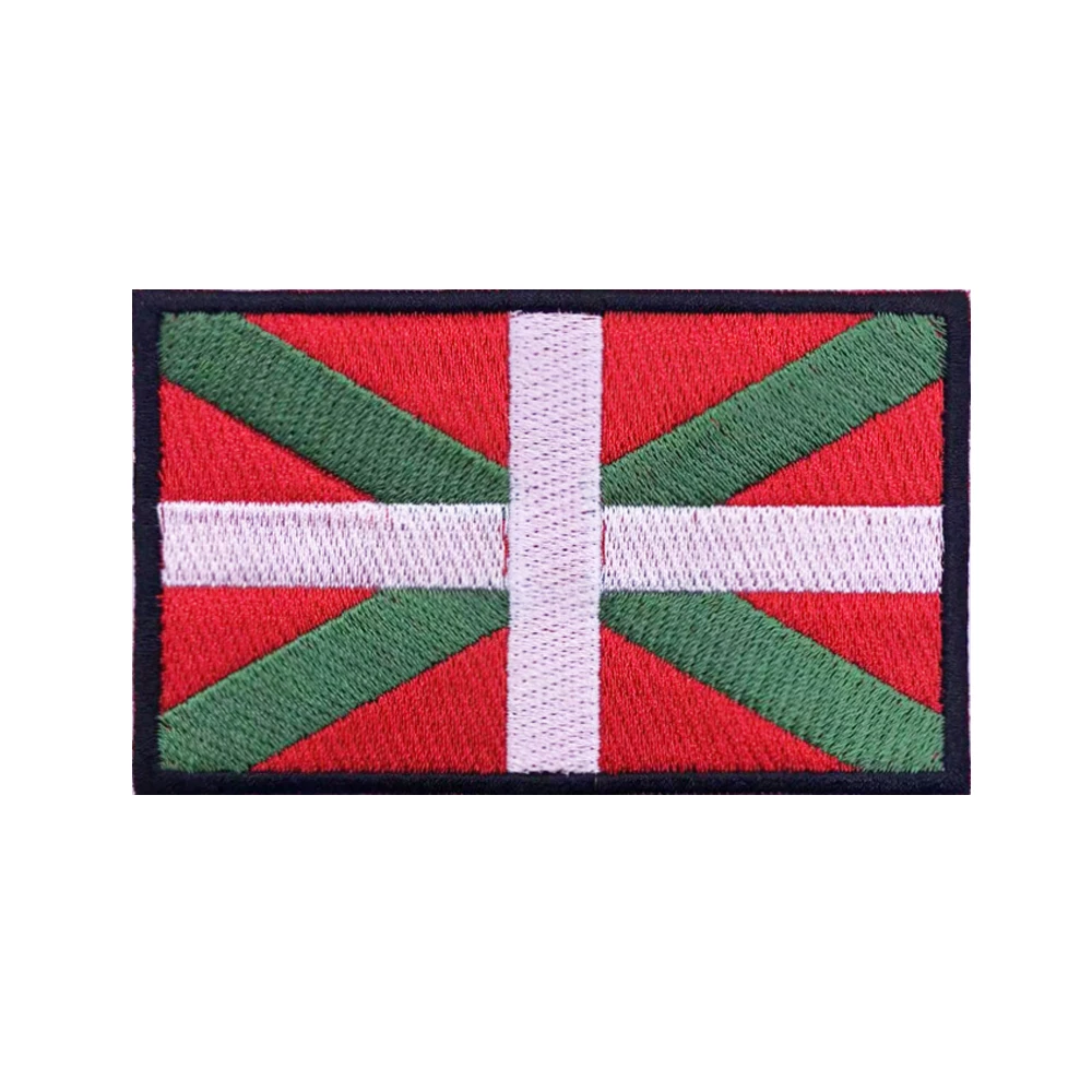 

Basque Flag Patches Armband Embroidered Patch Hook & Loop Iron On Embroidery Badge Military Stripe