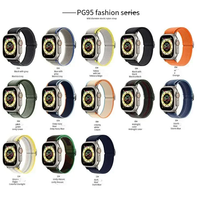 Nylon Elastic Strap for Apple Strap Ultra2 9 8 7 49mm 45mm 41mm Wild Diameter Bracelet for IWatch 6 5 4 SE 44mm 42mm 40mm 38mm