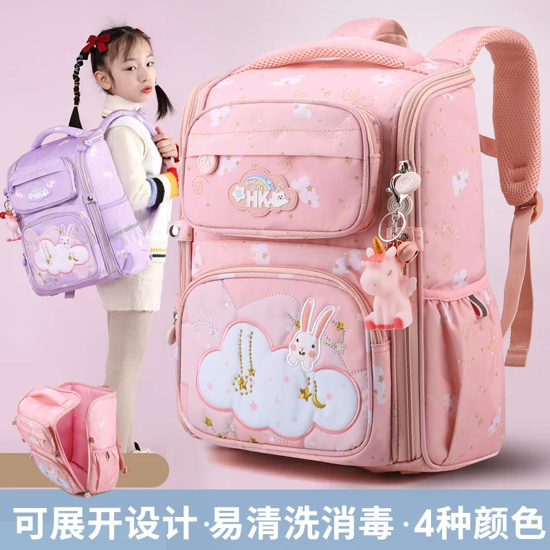 Girls Cute Rabbit Boys Cool Space Backpacks New Children Cartoon Fashion High-capacity Schoolbags for Grade 1-3-6 Students Hot