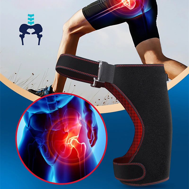 New Electric Heated Hip Massager Infrared Hot Compress Femoral Head Necrosis Therapy Relief Pain Arthritis Protector Hip infrared electric heating ankle protector sprain recovery joint pain warm mugwort far heat compress ankle protector