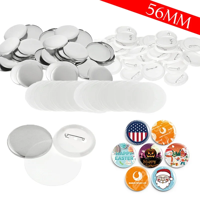 

200Sets 56mm DIY Blank Badge Pin Button Maker Parts for Art Crafts Making Button Maker Machine Supplies Parts Badge Maker