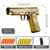 Soft Bullet Gun Toy Pistol with 100 Bullets, 12 Shells, and 2 Magazines New Toy Gun Pistol Hollow Hanging Machine 1