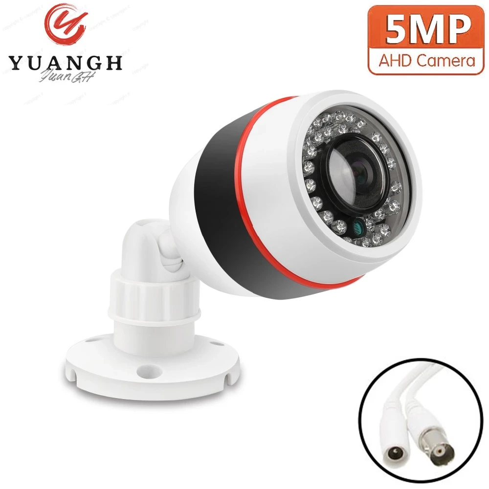 5MP Security CCTV Camera Outdoor Waterproof Plastic Bullet 180 Degree Fisheye Lens Video Surveillance Analog Camera hd 960h effio 1200tvl analog cctv camera outdoor small metal bullet mini security camera 3 6mm lens surveillance camera