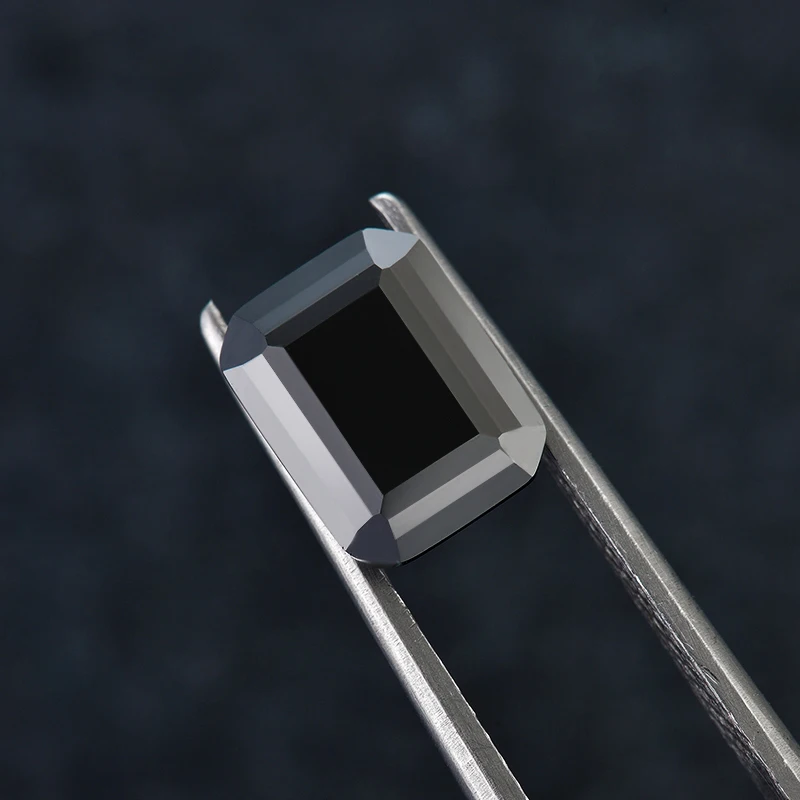 

Emerald Cut Moissanite Stones 0.5ct-3ct Black Color VVS1 Lab Loose Gems Pass Diamond Tester With GRA Certificate Fine Jewelry