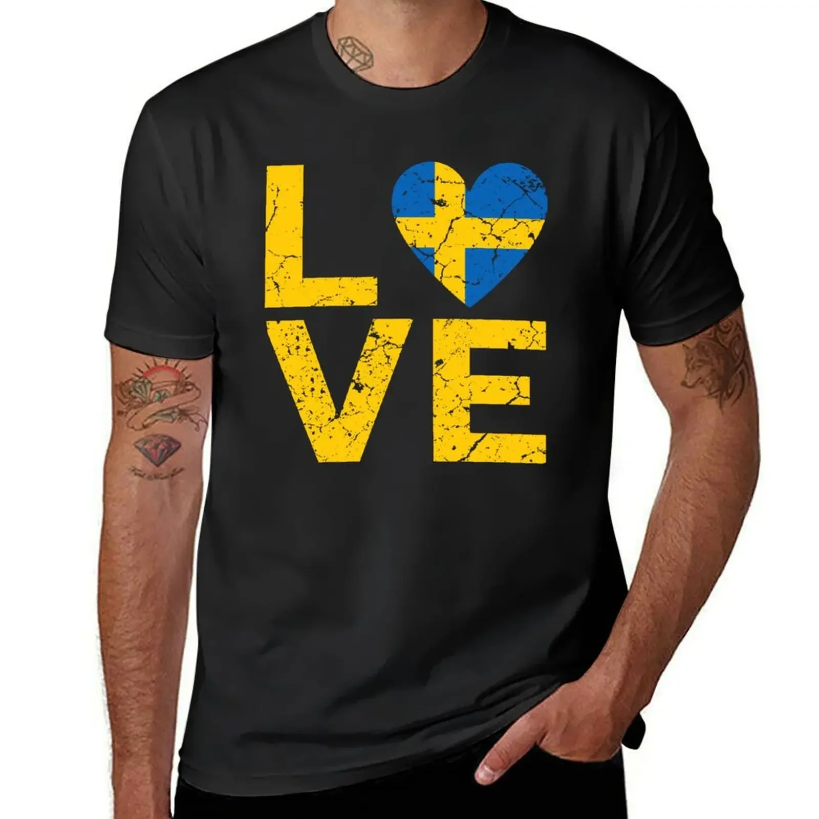 

Мужская футболка с надписью I love футболка Sweden
