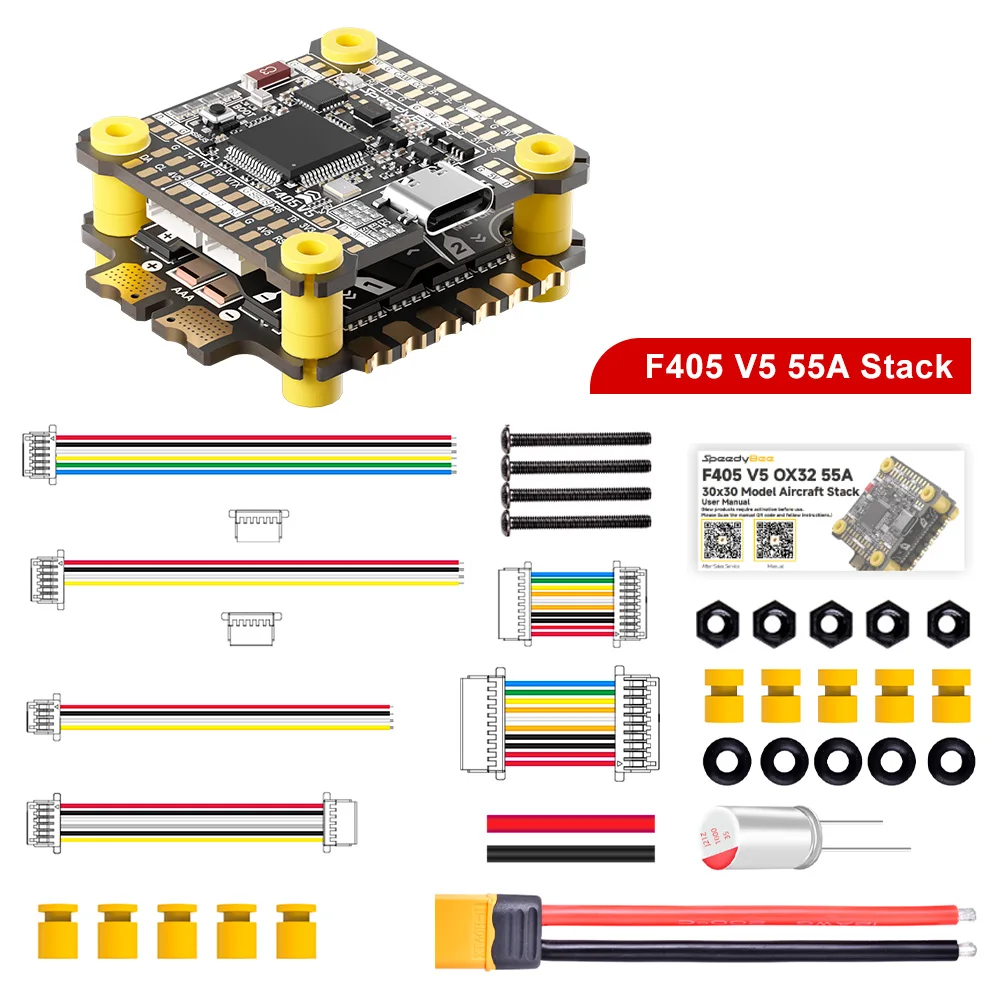 Stack SpeedyBee F405 V5 avec dissipateurs thermiques sur l'ESC 55A pour drone FPV