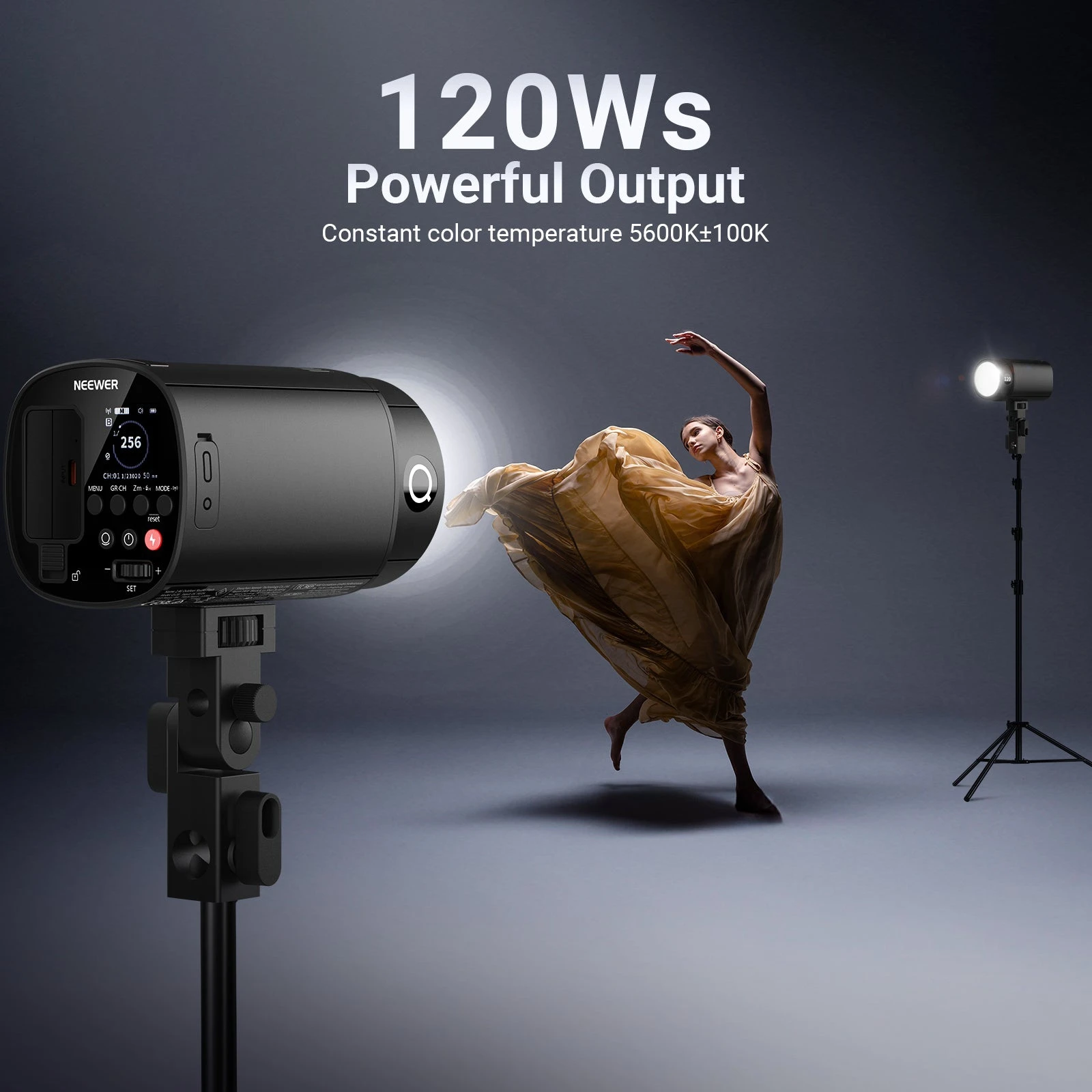 NEEWER Q120: 2.4G TTL 기능을 갖춘 120Ws 휴대용 야외 플래시 ? 정밀한 노출, 빠른 재생, 현장 촬영에 이상적