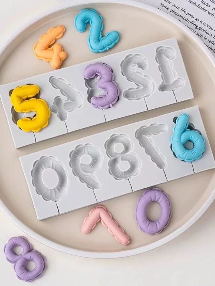 Balloon Number Silicone Baking Birthday Cake Decoration  Digital Mold for Cooking BBQ And Pastry ing