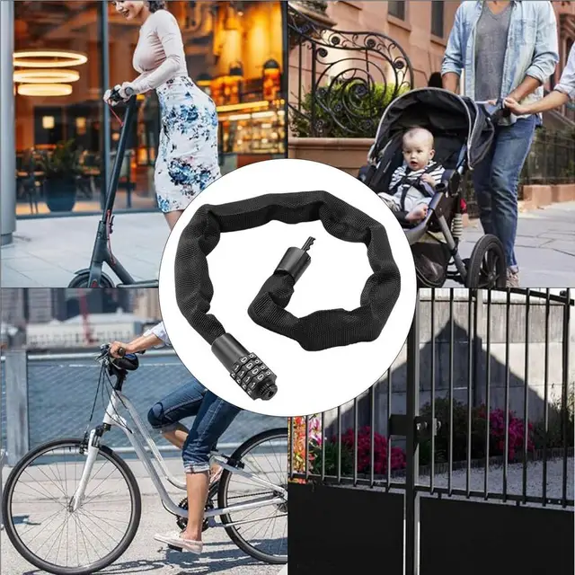 5-Digit Combination Bike Chain Lock Heavy Duty Anti-Theft