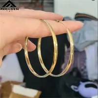 316L Stainless Steel 3-6CM Cutting Hoop Earrings For Women Fashion Yellow gold Color Cерьги Kольца Rings And Earr Jewelry  Gifts