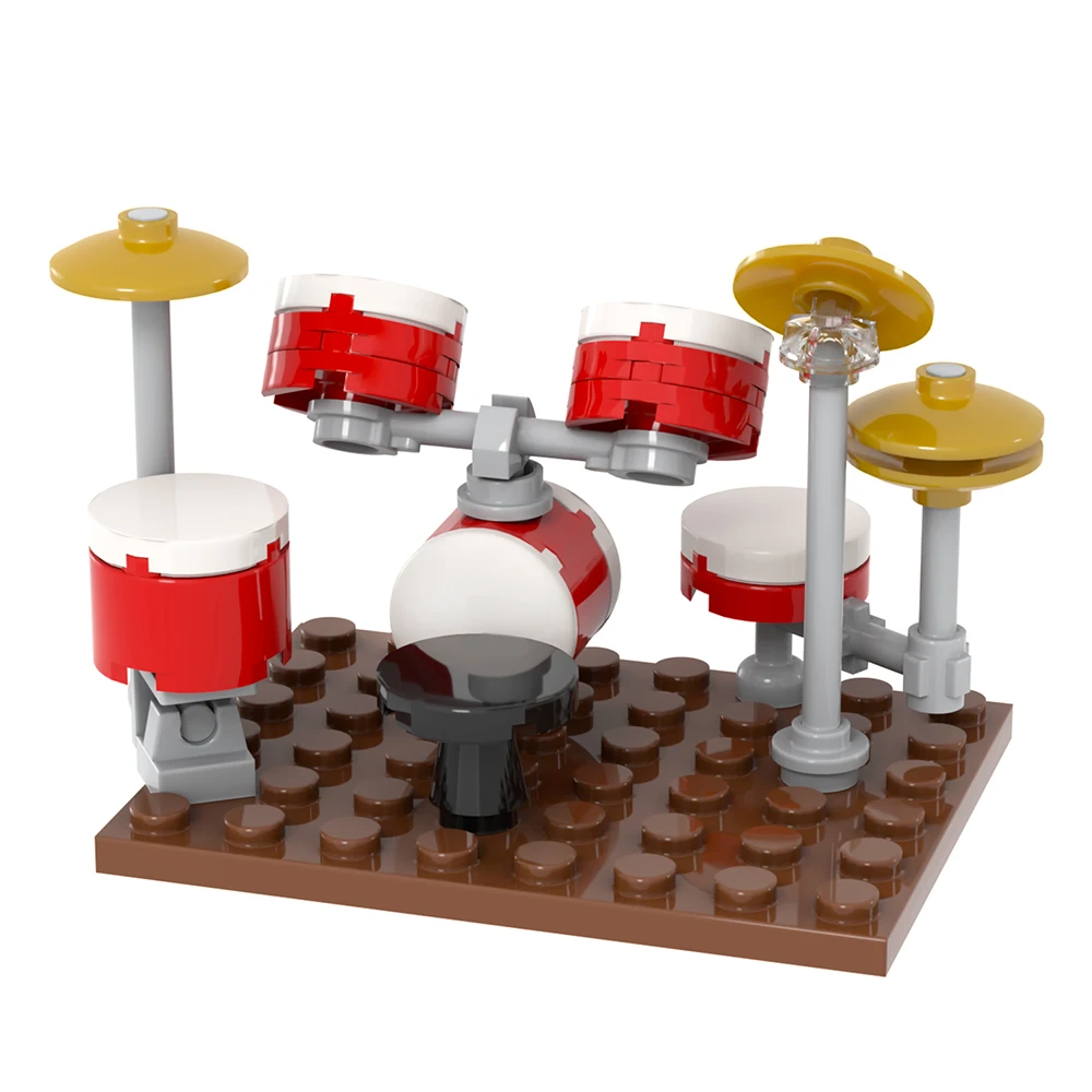 MOC City Series Wedding Arch Streetlight Drum Kit Swing Chair Park Street View Building Blocks Toys For Children Creative Gifts
