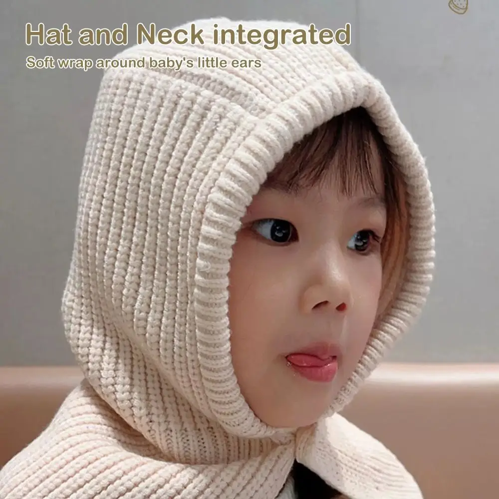 Thick Knitted Unisex Kids Beanie Cap Warm One Piece Hat