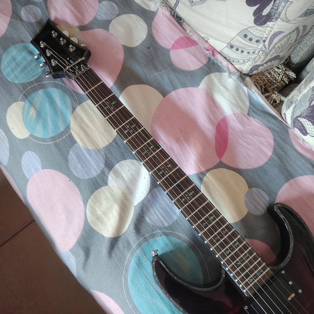 Sche cter Hellraiser C-1FR purple quilted maple top heavy metal electric guitar, EMG active pickup, in stock, ping