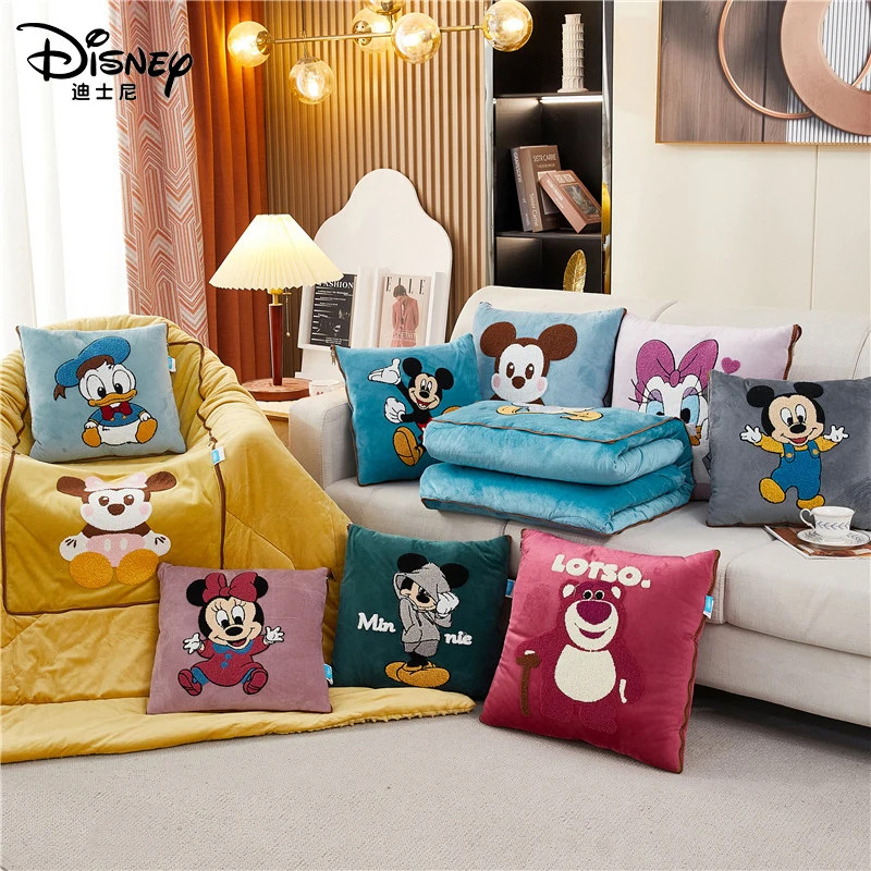 

Disney Mickey Mouse Four Seasons Thick Plush Blanket Pillow Quilt Dual Use Blanket Gift Adult And Children's Office Sleep Quilt