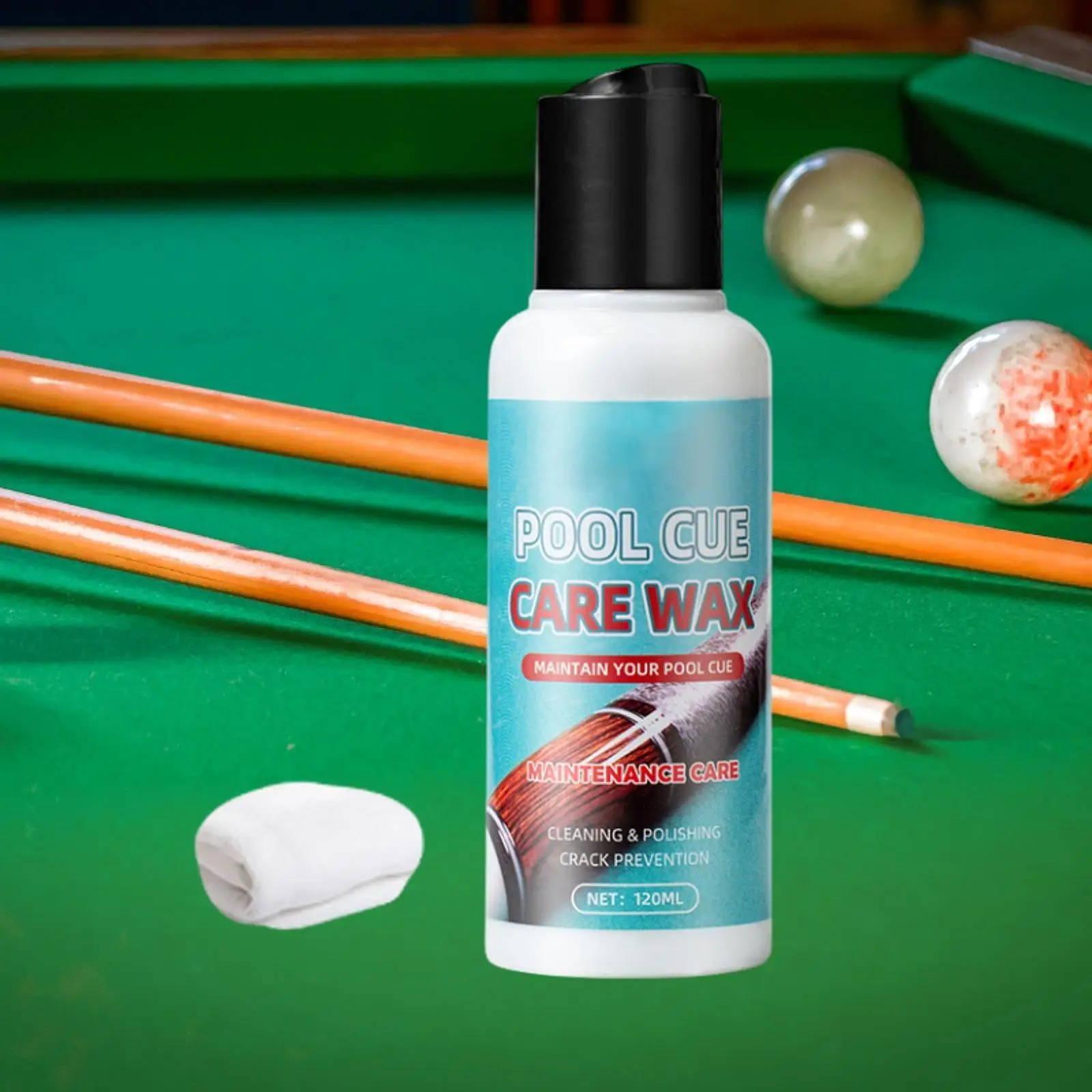 Pool Cue Polishing Wax Cue Stick Polisher Protective with Towel 120ml Cue Pool Cue Polishing Wax Cue Stick Polisher Protective with Towel 120ml Cue