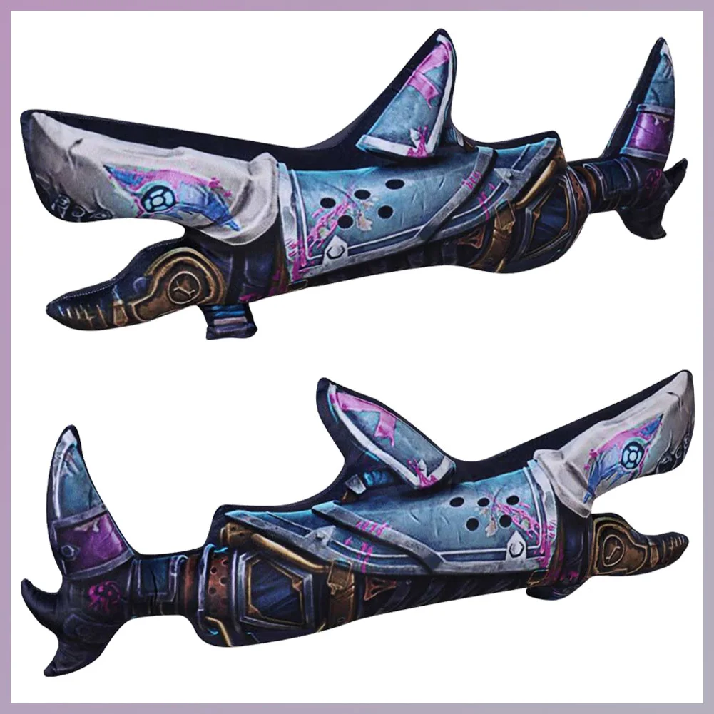 Disguise 75cm Fishbone Throw Pillow Mascot Game LoL Arcane Jinx Cosplay Props Women Men Role Play Fancy Dress Up Party Gifts