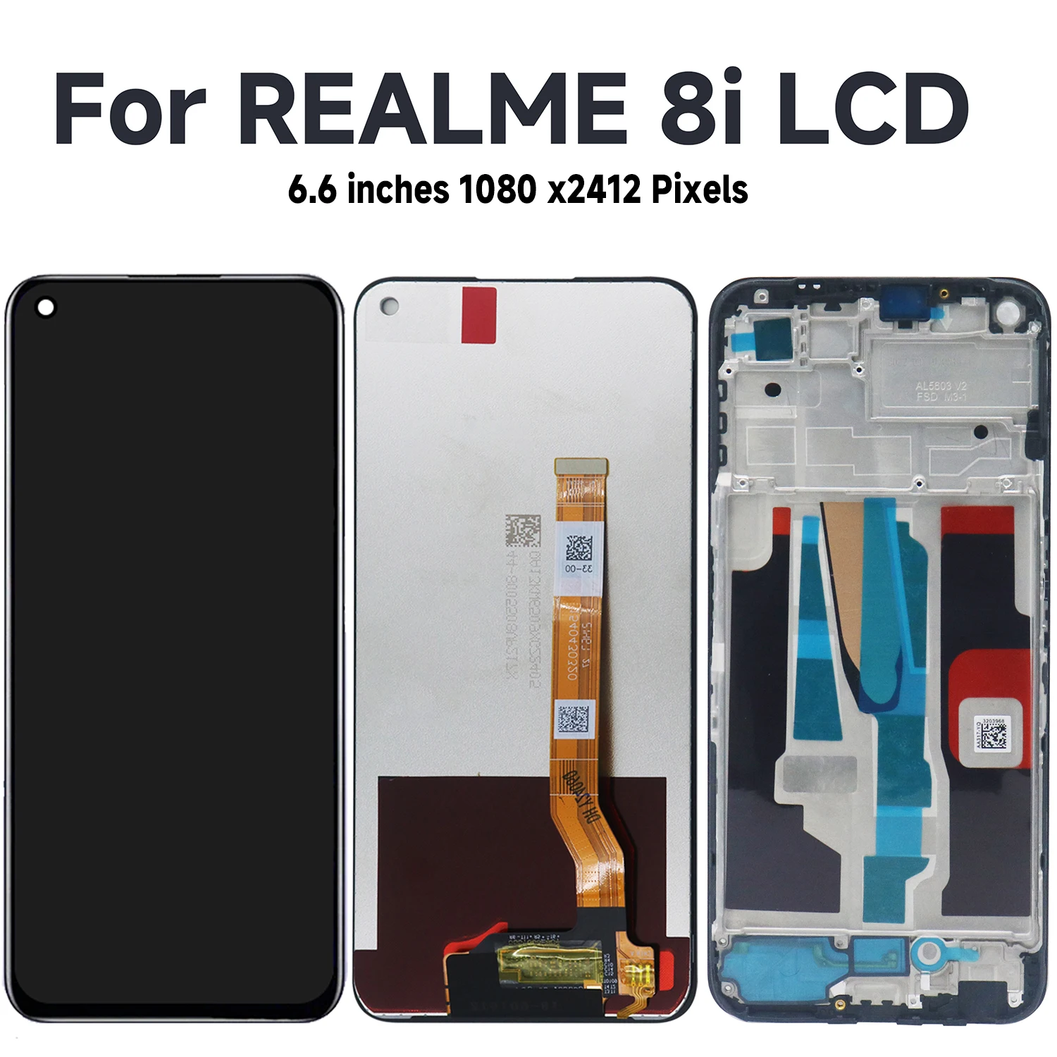 6.6 Oppo Realme 8i RMX3151 LCD 디스플레이 터치 스크린(프레임 포함), Realme 9i RMX3491 디스플레이 교체용