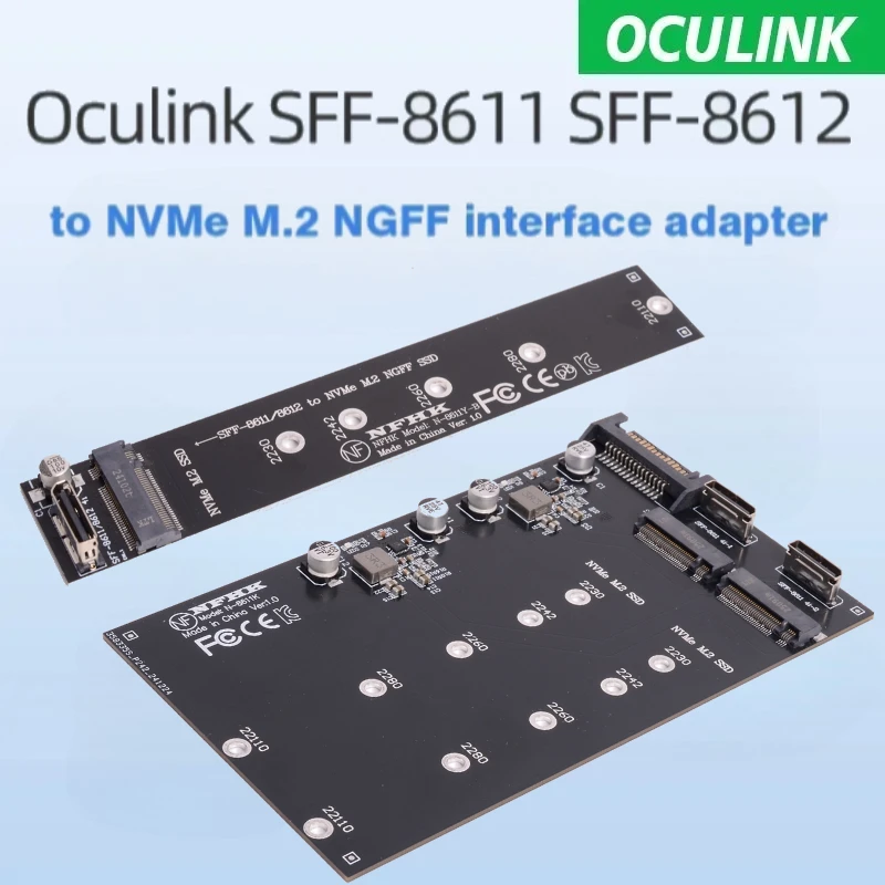 MLx様② OCuLink SFF-8611/8612 to Dual M.2 NVMe NGFF M-key 2230 2242 2260