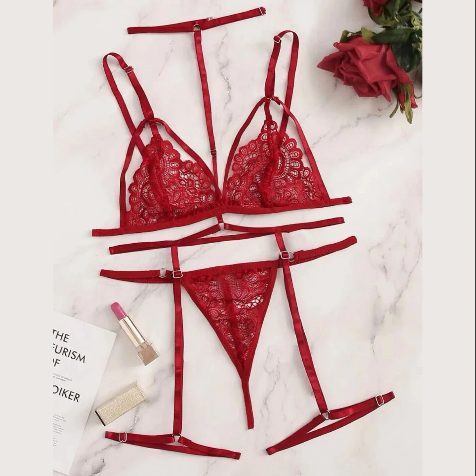 Sexy Fashion Lace Lingerie Underwear Sleepwear Steel Ring Pajamas Garter Women Intimates Underwear Bra Panties Set women lingerie