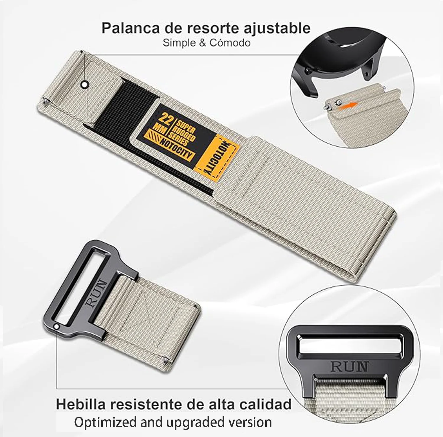 Versatile Nylon Smartwatch Band - 22mm Width