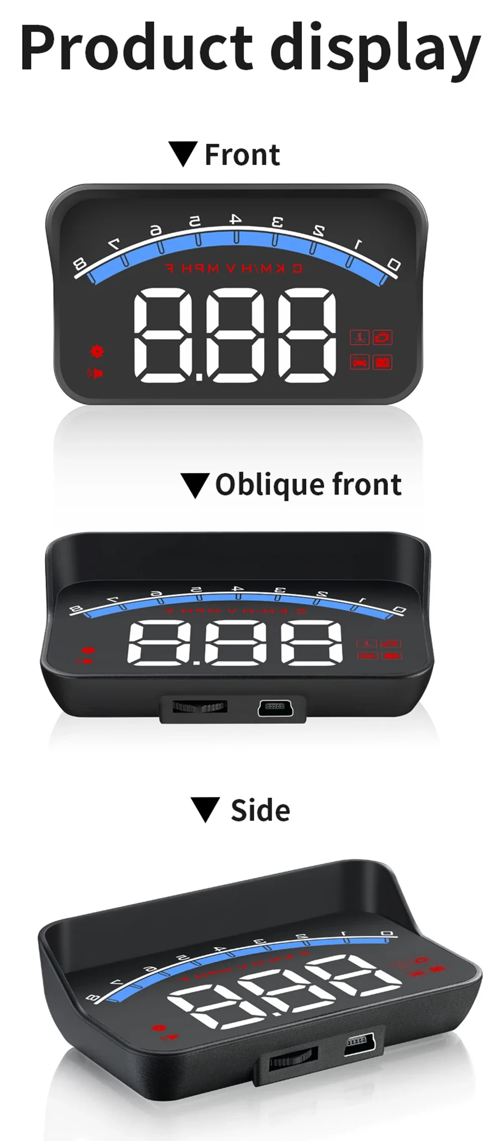 HUD M6S Head up Display Digital Car Speedometer GPS Projector Windshield On-boar